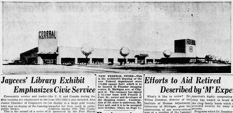 Federals (Federal Department Store) - Lansing - 1205 E Saginaw 1953